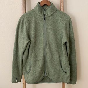 Women's Green Zip-Up Fleece Jacket